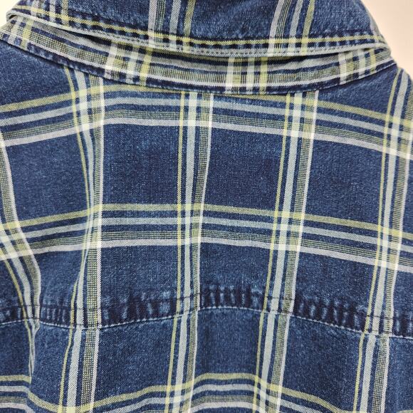Orvis Men's Medium Long Sleeve Button Front Shirt Blue Plaid Cotton - Picture 10 of 10